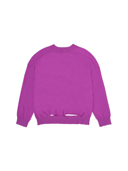 V-NECK HOLE PULLOVER_ORCHID
