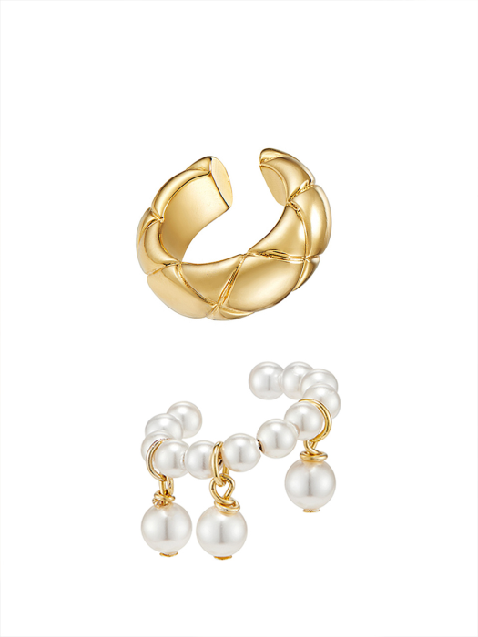 Volume Triple Pearl Ear Cuff Set_SE0157