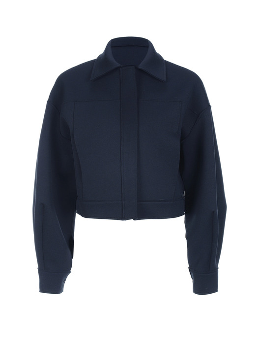 [SET]Cropped zip-up Jacket+H line Pocket Slit Skirt_3 colors