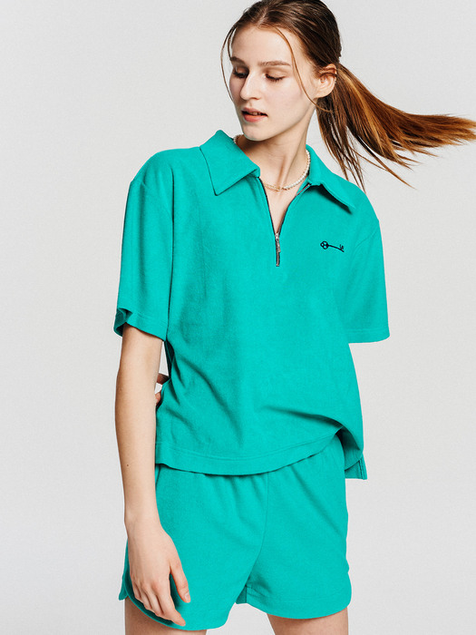 Cotton Candy Polo T_Emerald Green