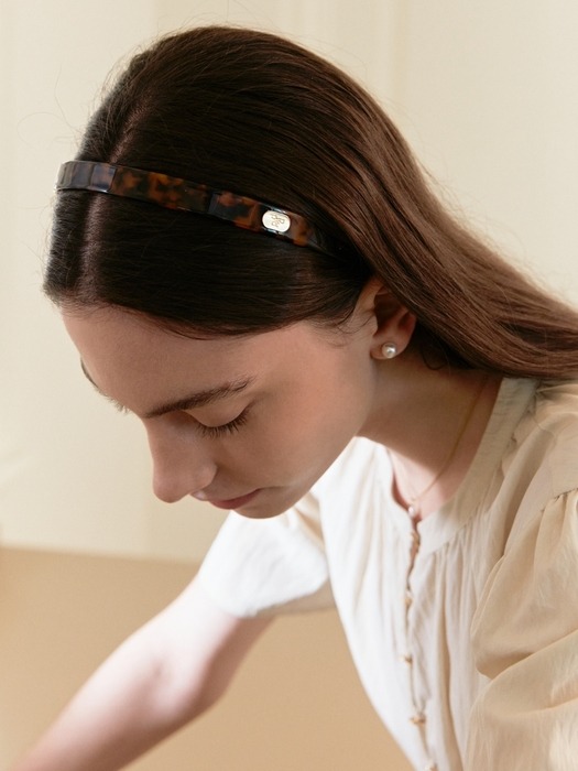 marble hairband - dark leopard