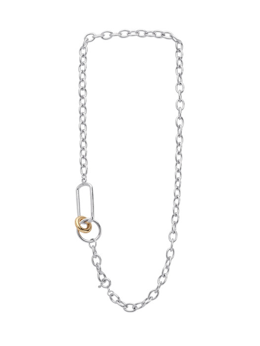 [Silver 925] two-toned bold necklace