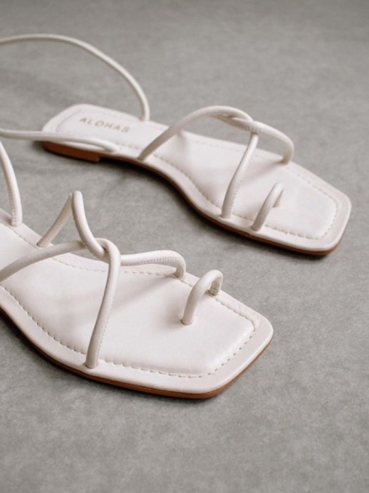Lace It Up Ivory Flat Sandal