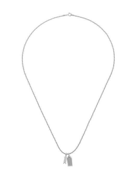 [GRAY Collection] Baguette Stone and Tag Rope Necklace