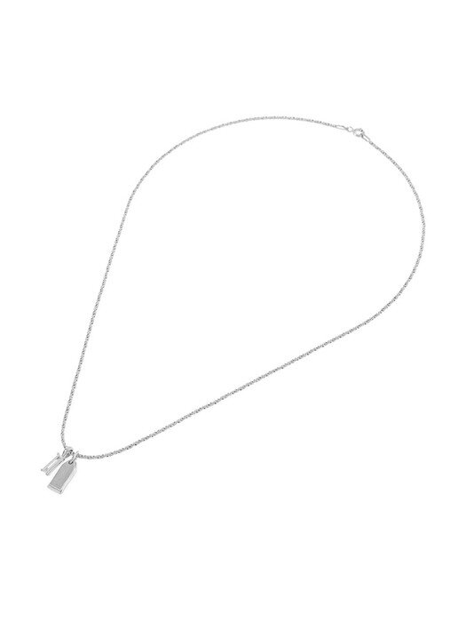 [GRAY Collection] Baguette Stone and Tag Rope Necklace