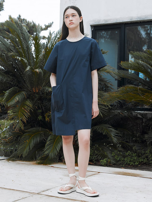 Unbalance Back Point Dress  Navy (KE2571M02R)