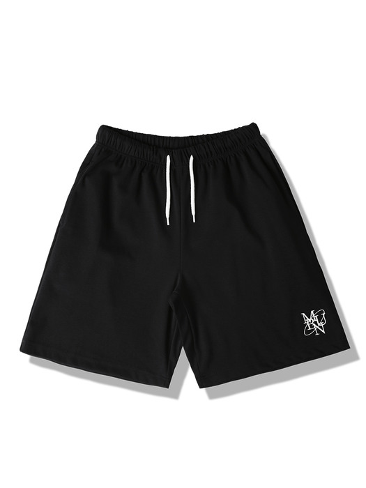 Cool cotton Needlework Short Pants_Black