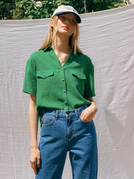 Holly Linen Shirt (Green)