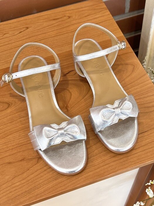 Blair Ribbon Sandals (3cm)  - Silver