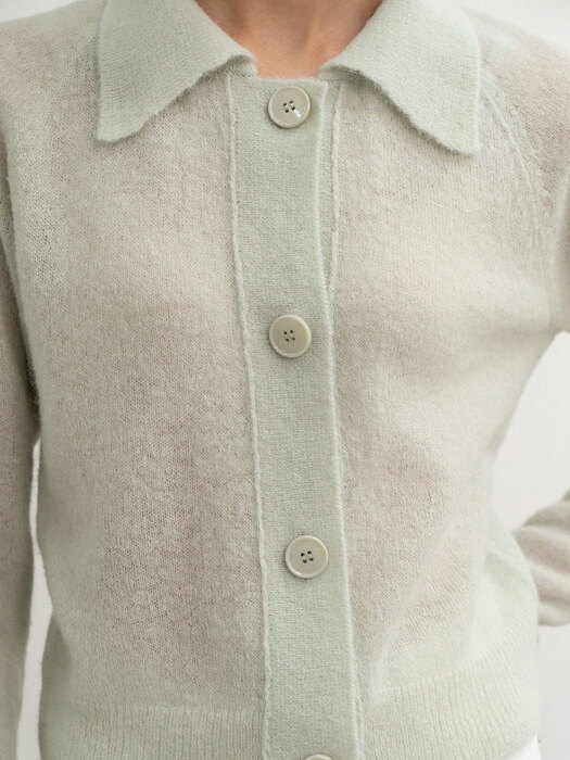 [리퍼브] alpaca crop knit jacket (mint)