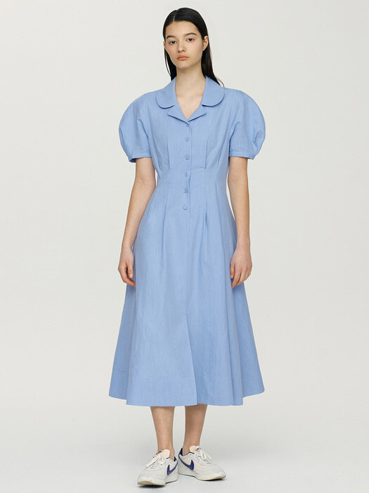 OAHU Round collar puff sleeve dress (3color)