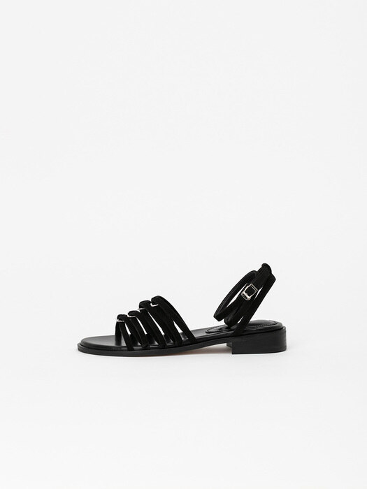 Malo Gladiator Sandals in Black Suede