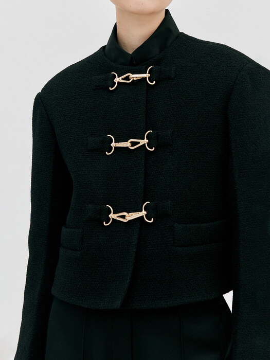 Tweed Cropped Jacket_Black