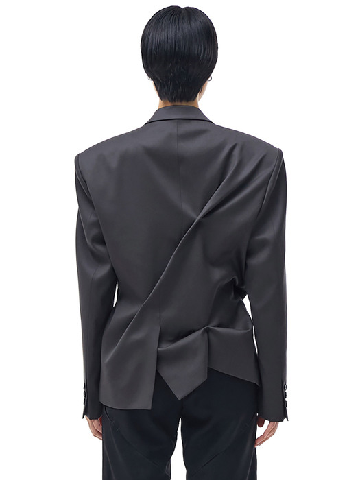 DOZI - Pinched Tailored Jacket _ Dark Grey