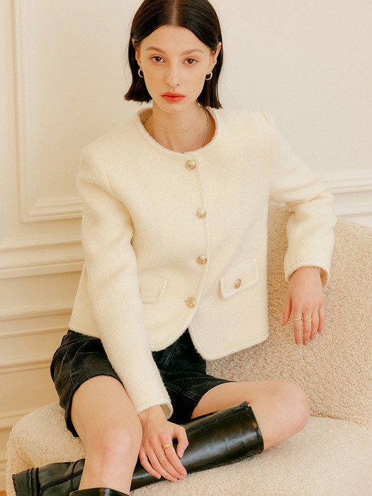 지아 트리밍 트위드 울 자켓 / GIA TRIMMED TWEED WOOL JACKET_2colors