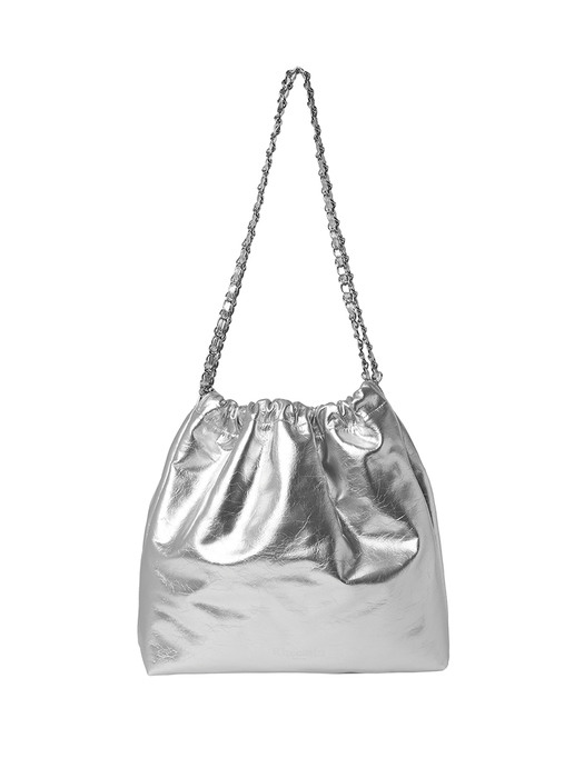 MUFFY Leather chain BAG - SILVER