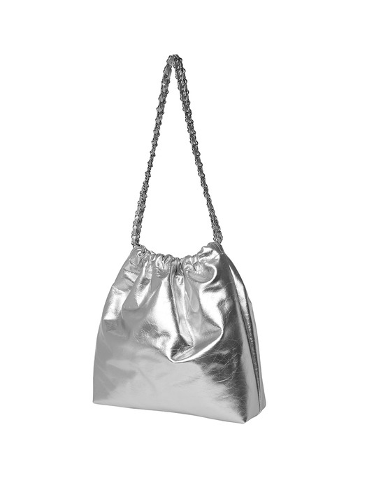 MUFFY Leather chain BAG - SILVER