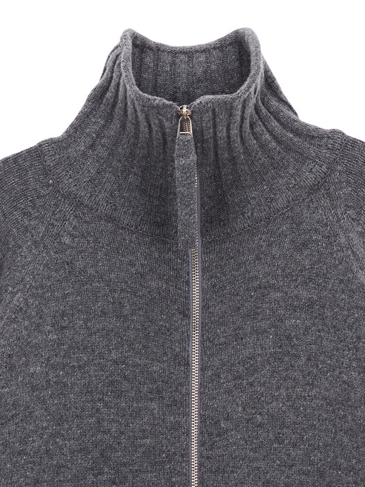 SPELL POINT KNIT ZIP UP IN GREY