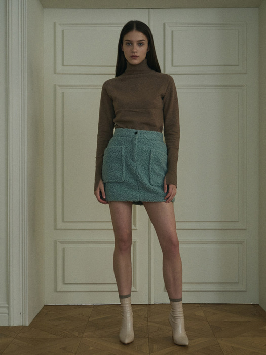 Boucle yarn mini skirt