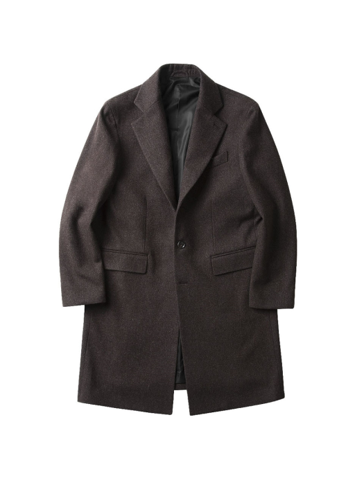 Wool Single Chester Coat (Brown)