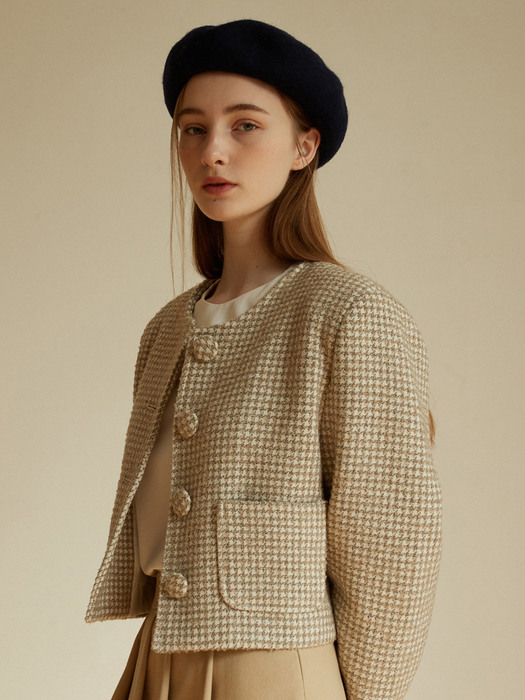 AD046 wool tweed jacket (beige)