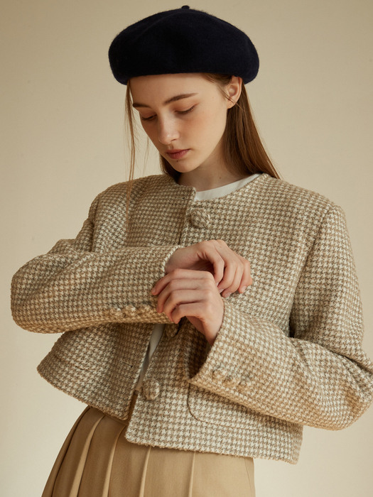 AD046 wool tweed jacket (beige)