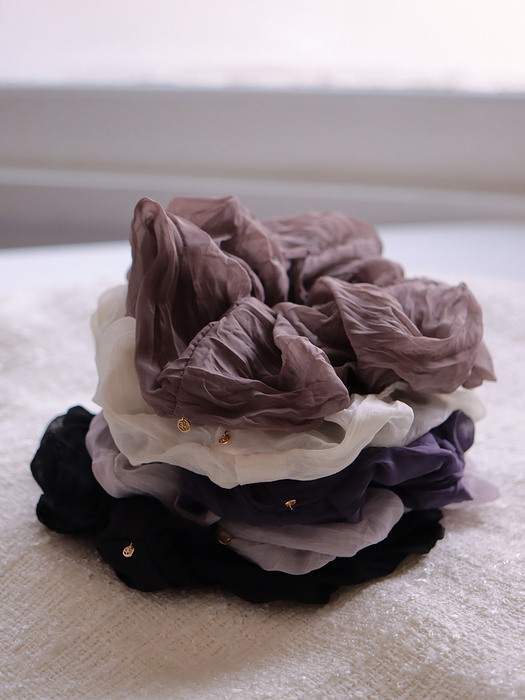 organza washed soft color scrunchie (5 color)