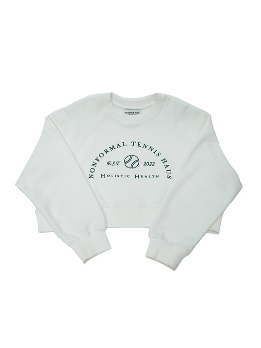 Cover Stitch Crop Sweatshirt (Ivory)