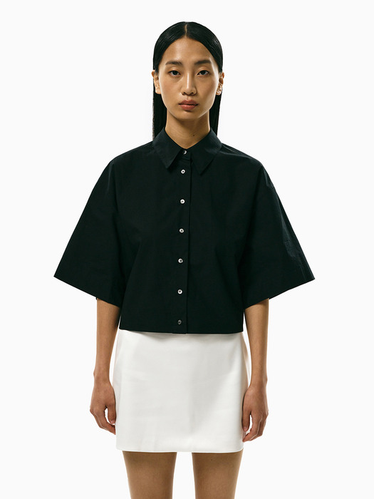 silhouette cotton shirt_black