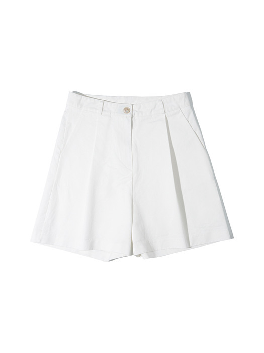 P3147 Onetuck chino shorts_Ivory