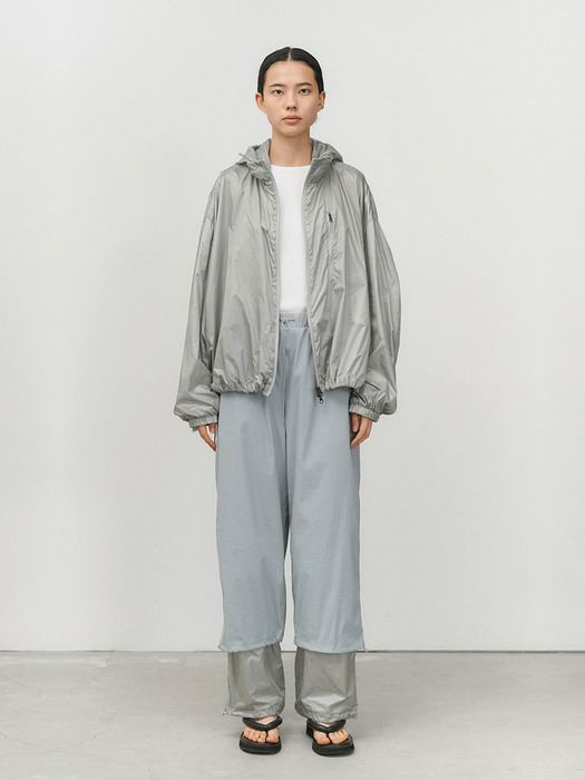 DRAWSTRING LAYERED PANTS (GREY MINT)