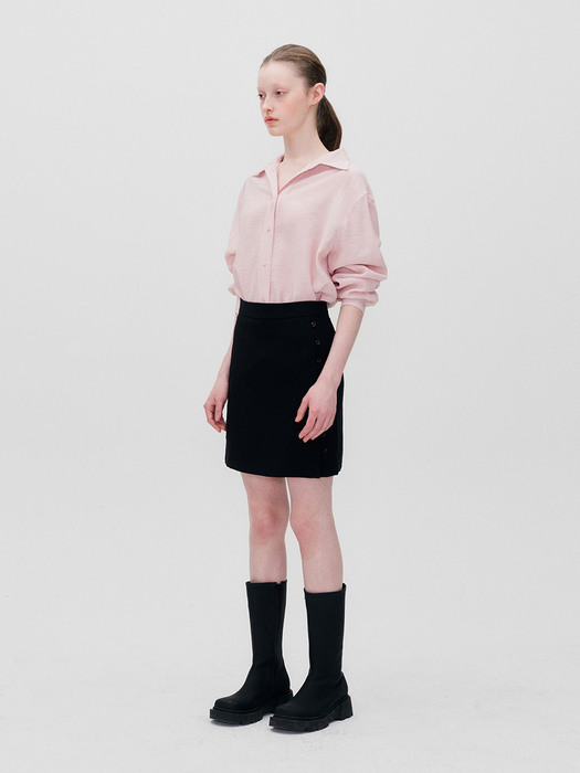 LONG SLEEVES PLEATS SHIRTS PALE PINK