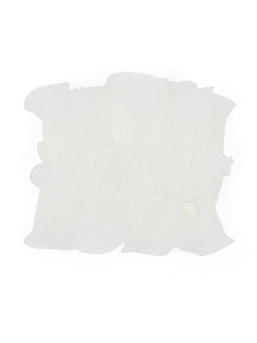 NECK TUBE / DOUBLE PLEATED LACE / WHITE