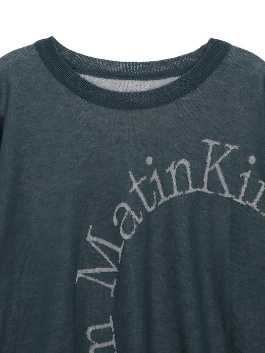 MATIN BIG ROUND KNIT PULLOVER IN SMOKE BLUE