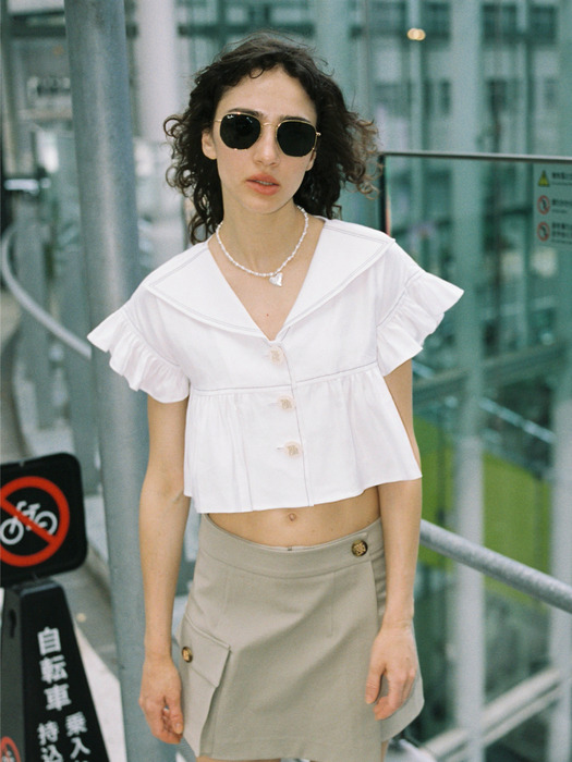 PETITE STITCH CROP BLOUSE_WHITE