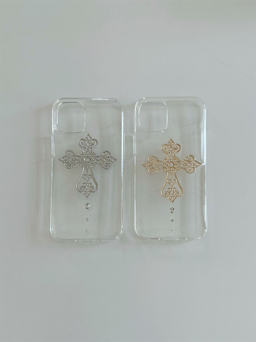 IPHONE CASE CROSSHEARTS GOLD_HANDMADE COLLECTION