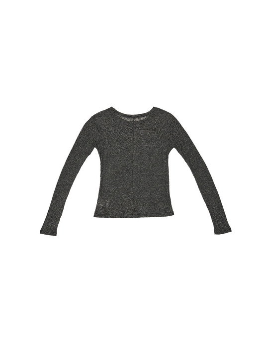 Wool blend See-through Long sleeve Tshirts Gray