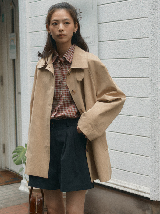 Mac half trench coat_Deep beige