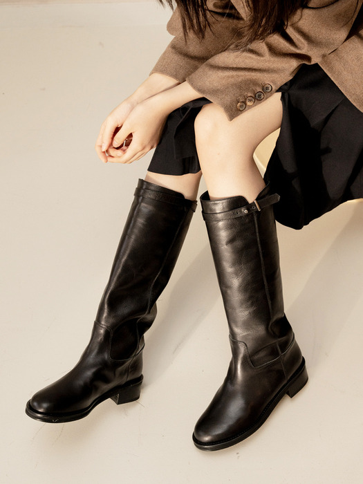 NO. Sienna Simple Long Boots _ Black