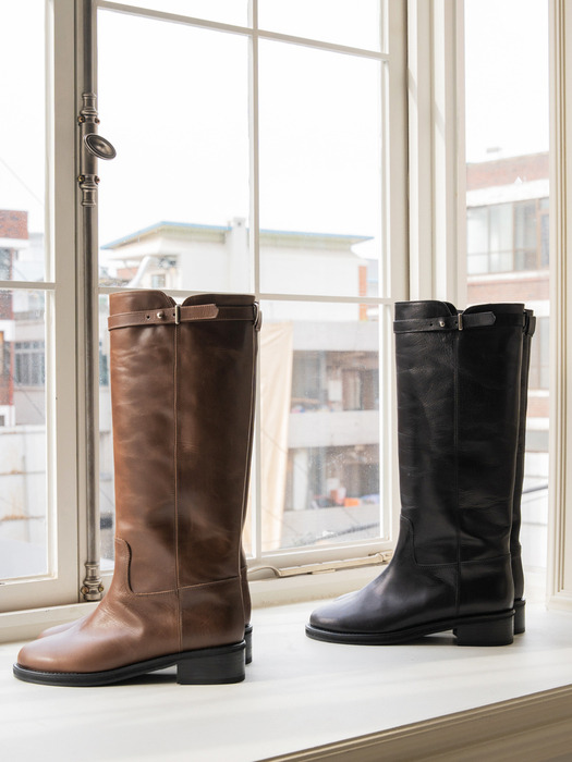 NO. Sienna Simple Long Boots _ Black