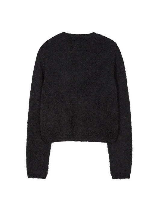 Hook Knit Cardigan in Black VK3WD260-10