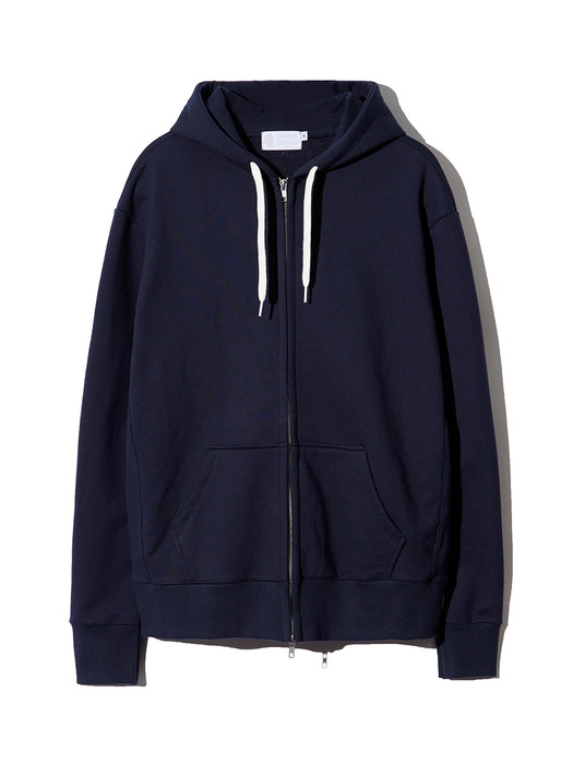 23FW Cotton Side Square 2way Sweat Hoodie Zip Up Navy_OHJ01NY
