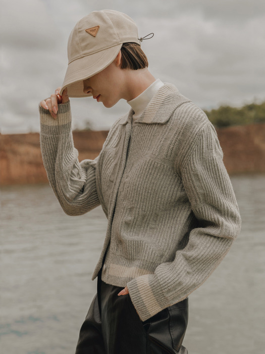 Bokashi wool knit cardigan (gray)