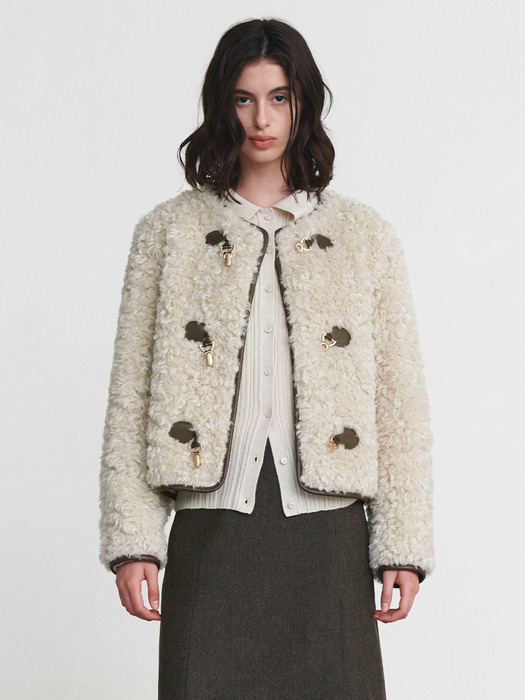 Toggle Point Fur Jacket SM3WJ432-91