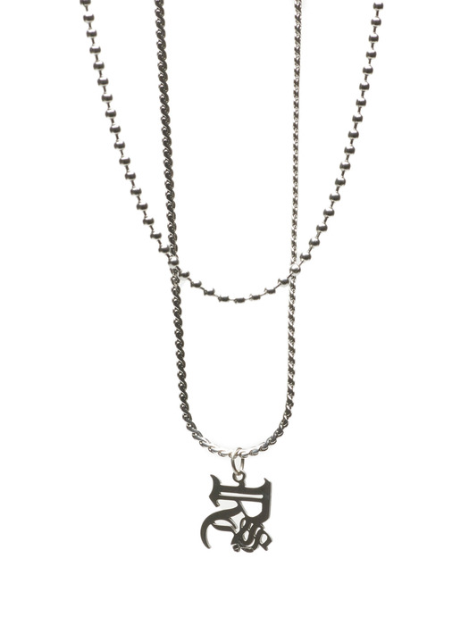 LAYERED LOGO NECKLACE - SURGICAL STEEL