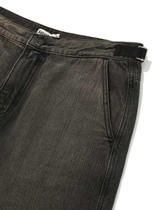 Wallet denim pants / Vintage black
