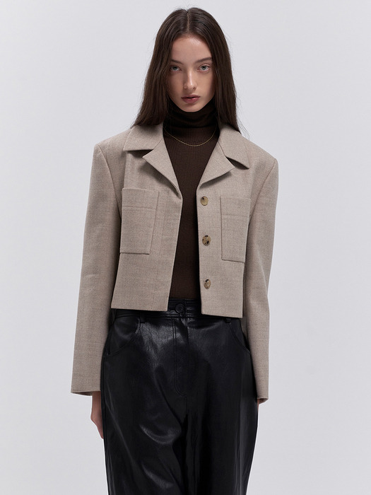 MELL WOOL CROP JACKET