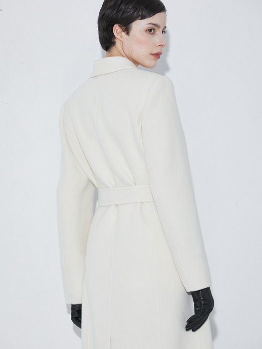 Cashmere tailoring robe coat - ivory