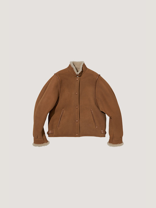 Mandarin Collar Shearling Jacket