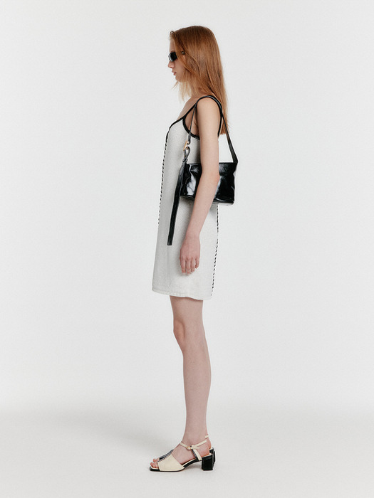 YOOM Stitched Color Block Knit Dress - Black/White